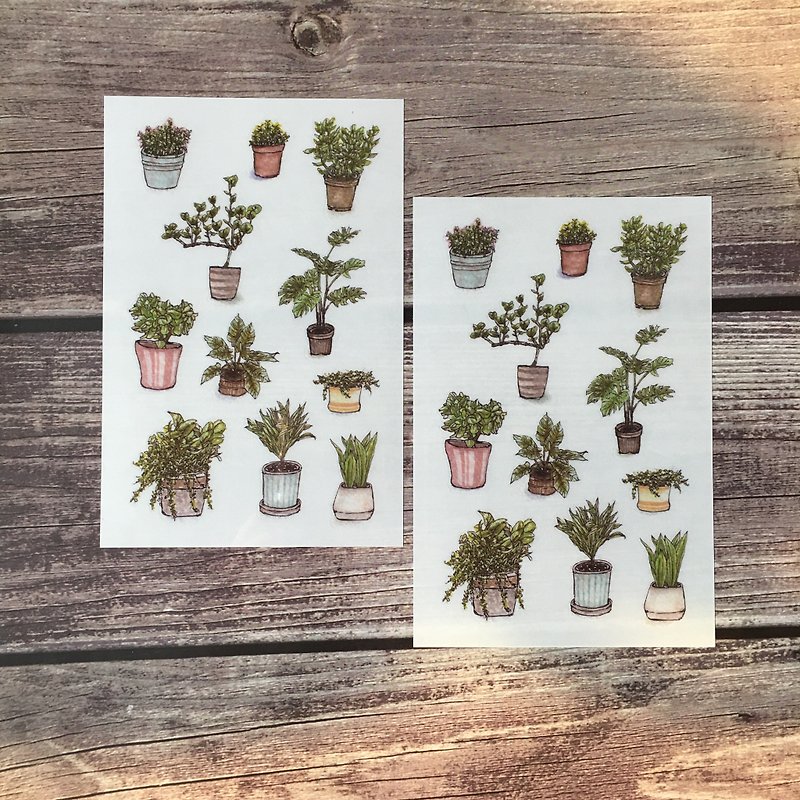 [Home] Hand-painted potted plant transfer sticker