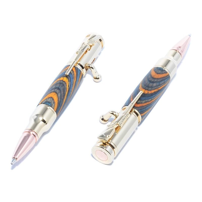【Made to order】Wooden Bolt Action Mini Ballpoint Pen (Dyed Hardwood, 24k Gold plating) MBA-24G-CGOC - อุปกรณ์เขียนอื่นๆ - ไม้ หลากหลายสี