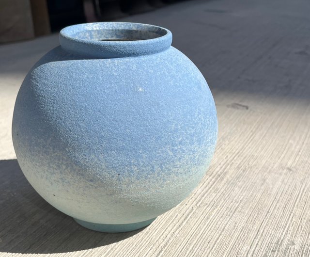 青と緑のグラデーション陶器瓶 青と緑のグラデーション陶器瓶