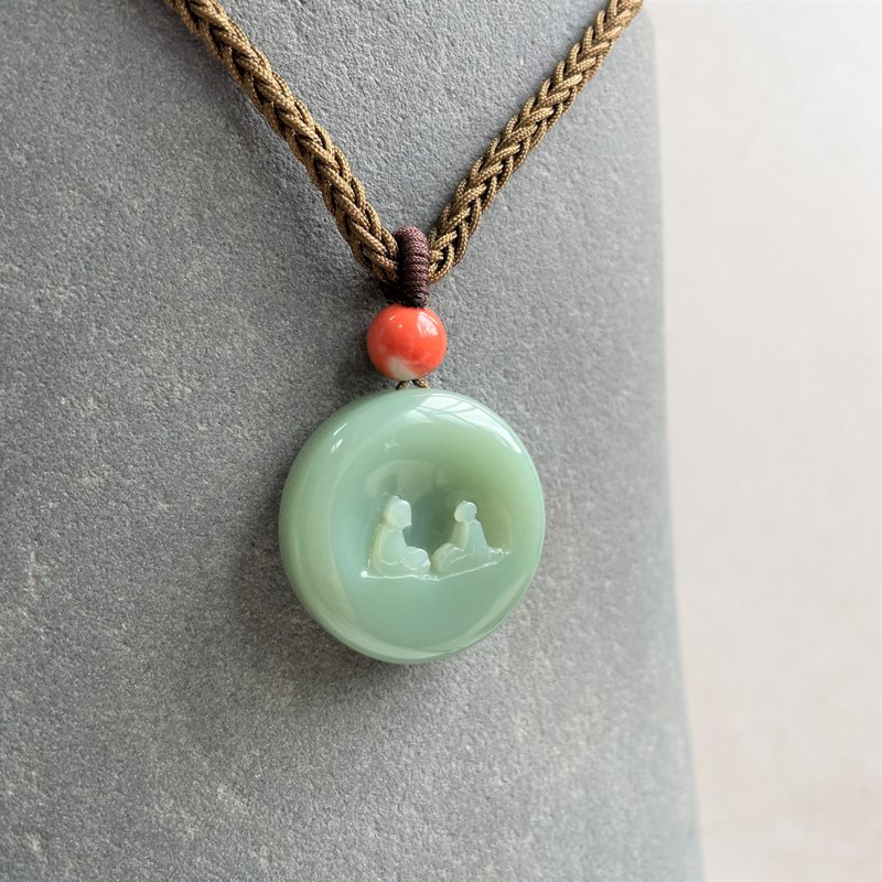 Friend - Jade necklace - Taiwan design and making - สร้อยคอ - หยก สีเขียว