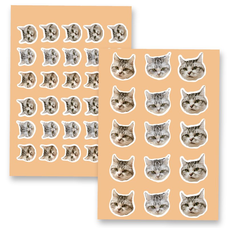 [Customized by Amy Weier] Super cute pet avatar sticker UV crystal transfer waterproof sticker - สติกเกอร์ - วัสดุอื่นๆ 