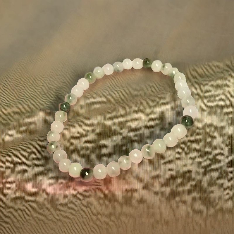 Floating Flower Jadeite Hand Beads | Natural Burmese Grade A Jadeite | Gifts - Bracelets - Jade Multicolor