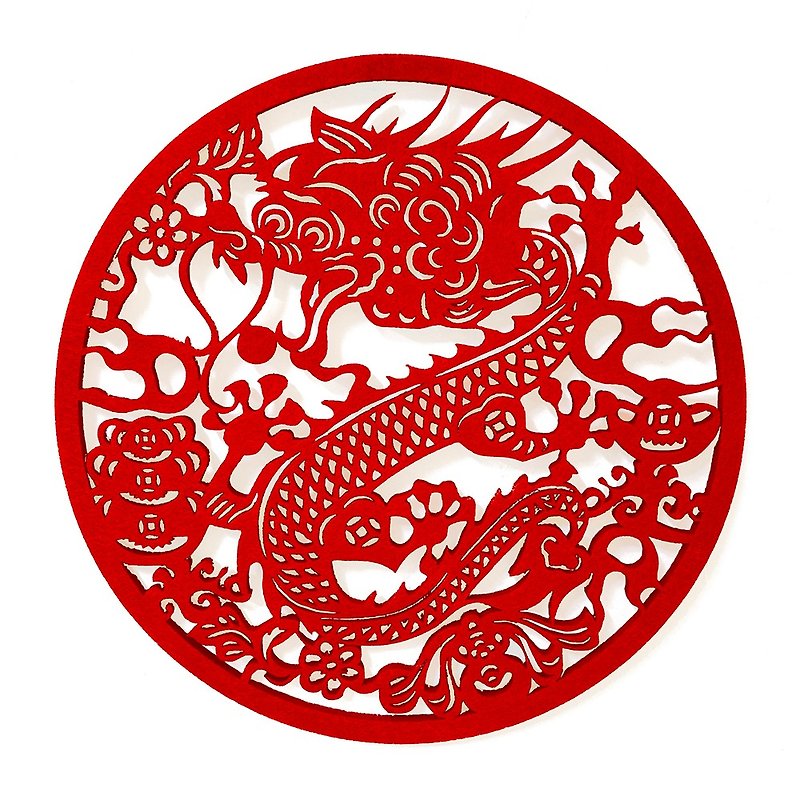 Fortune Dragon New Year Decorations - Chinese New Year - Polyester Red