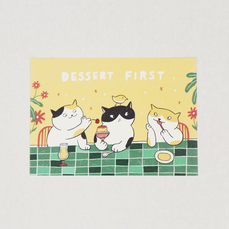 dessert time | illustration postcard - การ์ด/โปสการ์ด - กระดาษ 