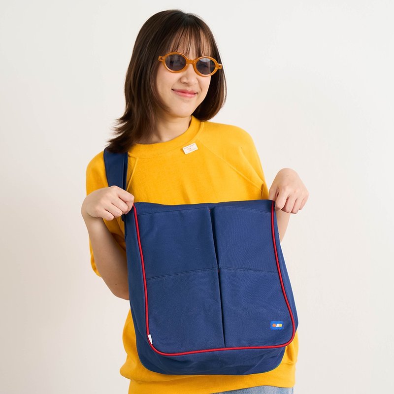 Tote Series 3 – GoBig / Navy color made from canvas fabric - 其他 - 其他材質 藍色