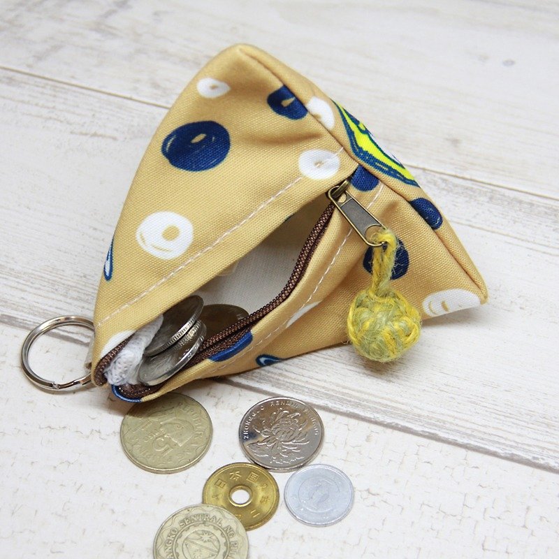 Birthday gift bingo purse original design limited edition change purse key bag - กระเป๋าใส่เหรียญ - ผ้าฝ้าย/ผ้าลินิน สีเหลือง