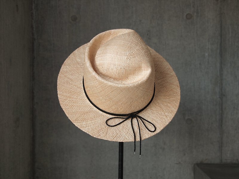 Straw Hat Hat Made-to-Order Silk Cord Straw Hat Bao Rough Elegant Unisex - หมวก - วัสดุอื่นๆ สีกากี