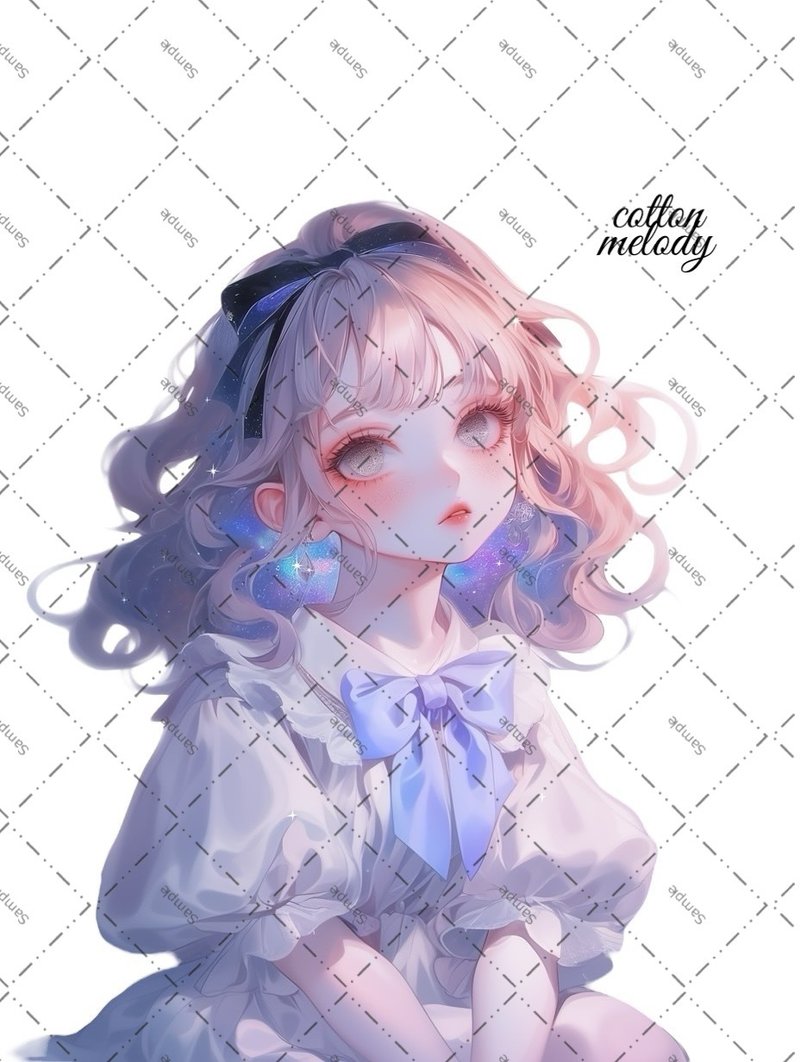 original sticker no.1948 人物ステッカー オリジナルステッカー オリジナル人物ステッカー 装飾ステッカー cotton melody - 貼紙 - 紙 