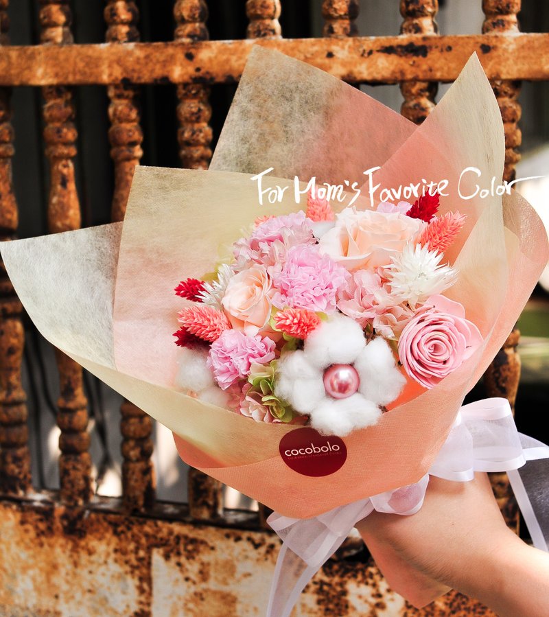 Coral Pink Bouquet with Preserved flowers  for Mom - Plants - Plants & Flowers 