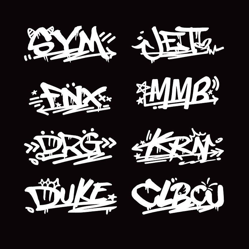 MMBCU CLBCU DRG JETSR JETSL DRG new Dijue FNX graffiti reflective stickers - Stickers - Waterproof Material 