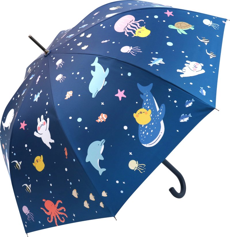 [Lazy Rabbit and Mr. Chirp Joint Model] Cape Paradise Vinyl Sunscreen Straight Umbrella - Umbrellas & Rain Gear - Other Materials Multicolor