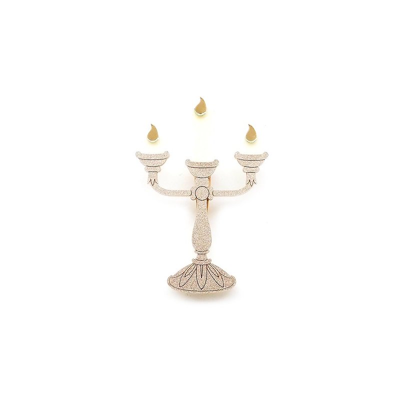 Candle Brooch - Brooches - Acrylic White