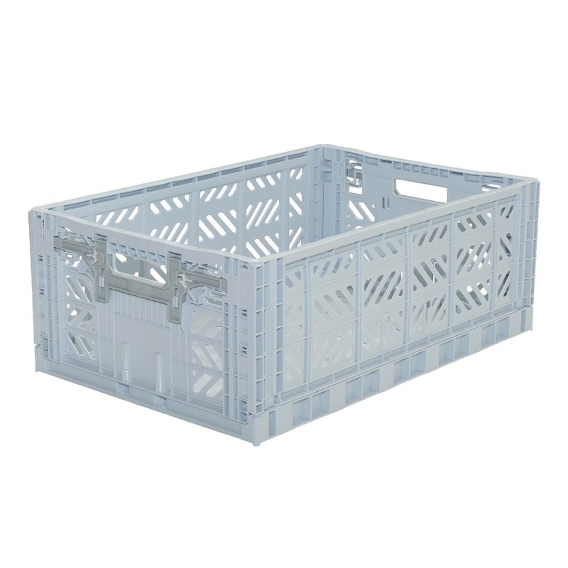 Turkey Aykasa Folding Storage Basket (L)-Fog Gray Blue - กล่องเก็บของ - พลาสติก สีน้ำเงิน