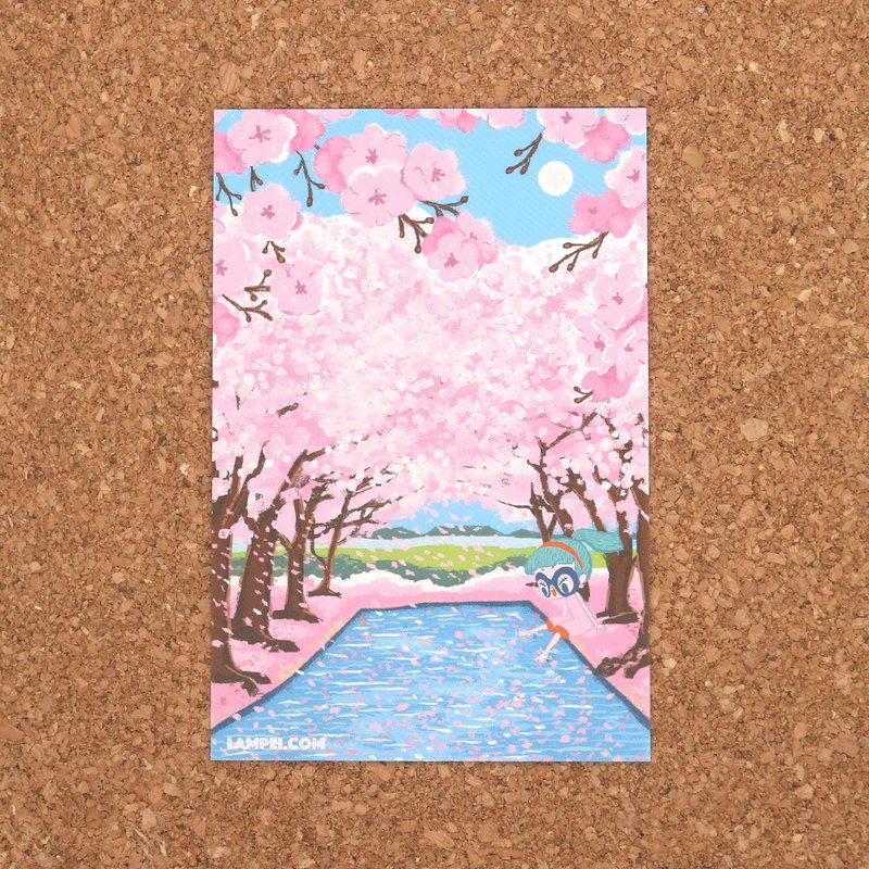 Postcard Postcard Cherry Blossoms Dancing - Su Fei is with you for four seasons - Cards & Postcards - Paper Multicolor