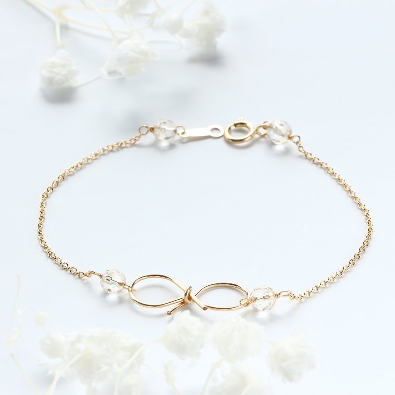 Simple ribbon bracelet-14kgf - Bracelets - Other Metals Gold