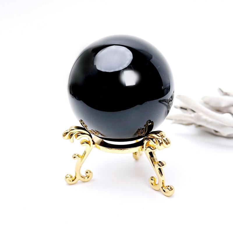 暗夜。礦石球 擺件 療癒 淨化負能量 避邪 l 黑曜石球 l - 擺飾/家飾品 - 水晶 黑色