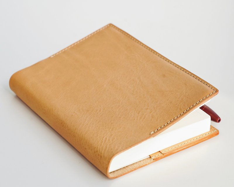 Full grain Hobonichi Leather cover for A6/A5 sized soft cover notebooks, Midori - Notebooks & Journals - Genuine Leather 