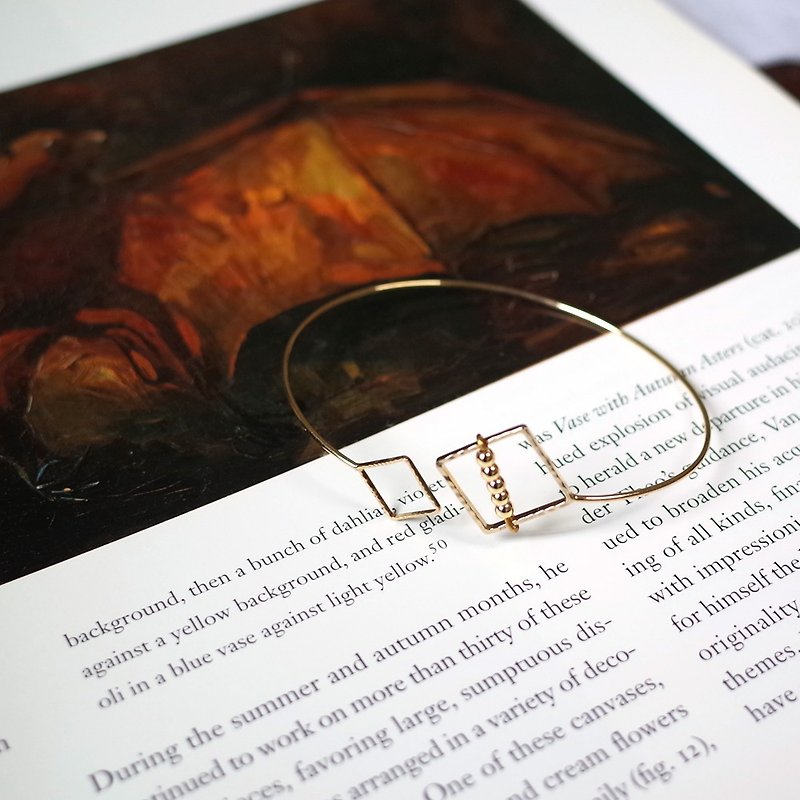 Geometry #4 diamond-shaped 18k gold-plated bracelet made in Japan - Bracelets - Other Metals Gold