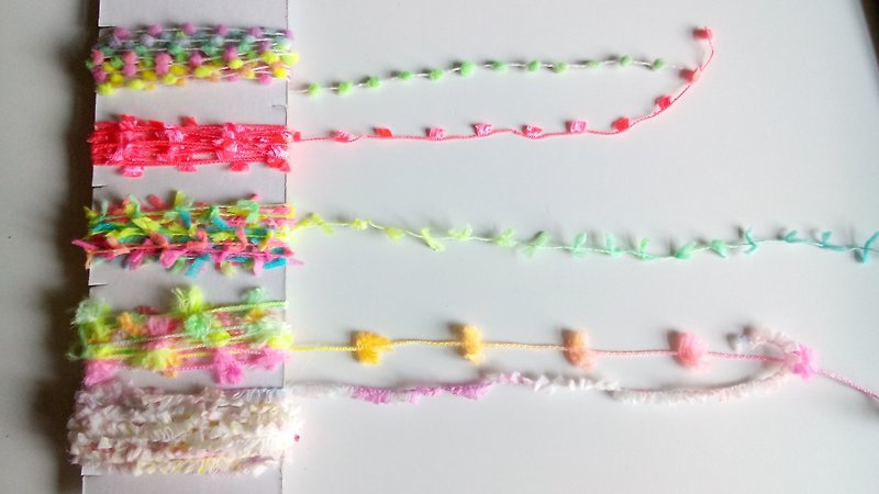 日記装飾 　虹紗線　2m 5種類 - 編み物/刺繍/羊毛フェルト/裁縫 - コットン・麻 多色
