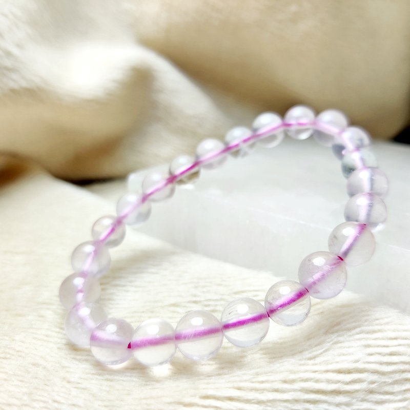 Horse Powder Crystal Rose Quartz Bracelet Bracelet Natural Crystal 8mm - สร้อยข้อมือ - คริสตัล 