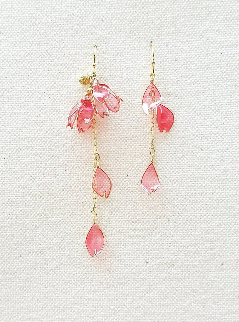 Resin Earrings & Clip-ons Red - bellflower cherry pierced earrings or clip-on earrings
