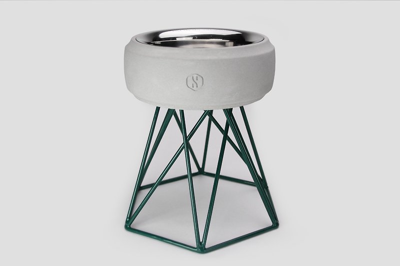 COZY 寵物碗(M2) -白水泥 / 綠 - 寵物碗/碗架/自動餵食器 - 水泥 綠色