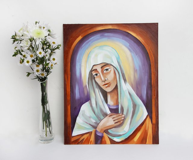 聖母マリアの絵画 聖母マリアのオリジナルアート スピリチュアル