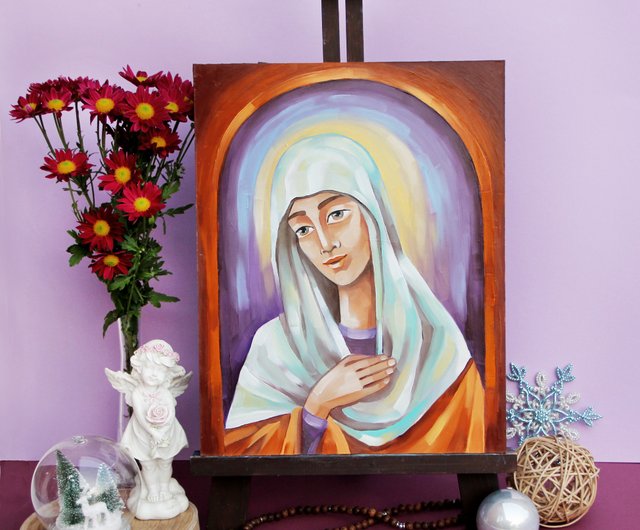 聖母マリアの陶器・飾り絵/パリの美術館展示品 聖母マリアの陶器・飾り絵/パリの美術館展示品