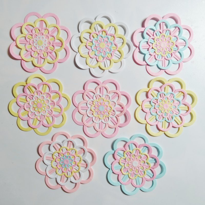 お花フレーク　コラージュ素材　手帳　アルバム　デコレーション　ペーパークラフト　リラクラフト　ペーパーフラワー - 其他 - 紙 粉紅色