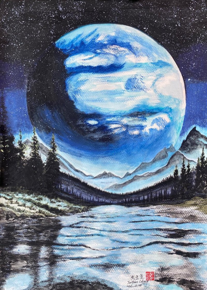 居家佈置 藝術海報 手工掛畫 四開水彩畫 不含畫框 - 海報/掛畫 - 紙 多色