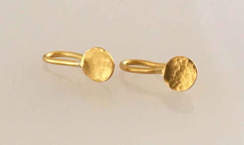 K24 Pure Gold Circles 満月 純金ピアス/ホック・クリップタイプ 片耳 - 耳環/耳夾/耳骨夾 - 其他金屬 