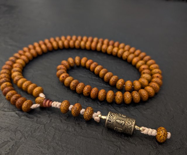 旧蔵チベット・古瑪瑙薬師珠念珠108粒×宝瓶天珠ネックレス・仏珠・文房具・古仏具 旧蔵チベット・古瑪瑙薬師珠念珠108粒×宝瓶天珠ネックレス・