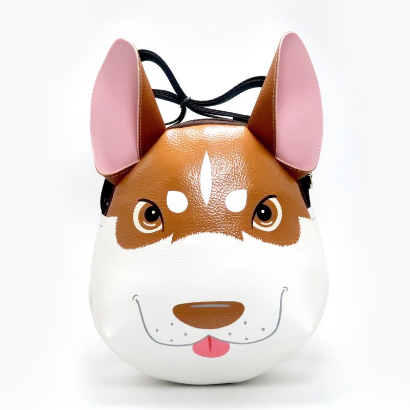 Siberian Husky crossbody bag is compact fro carrying mobile phones. - 其他 - 人造皮革 咖啡色
