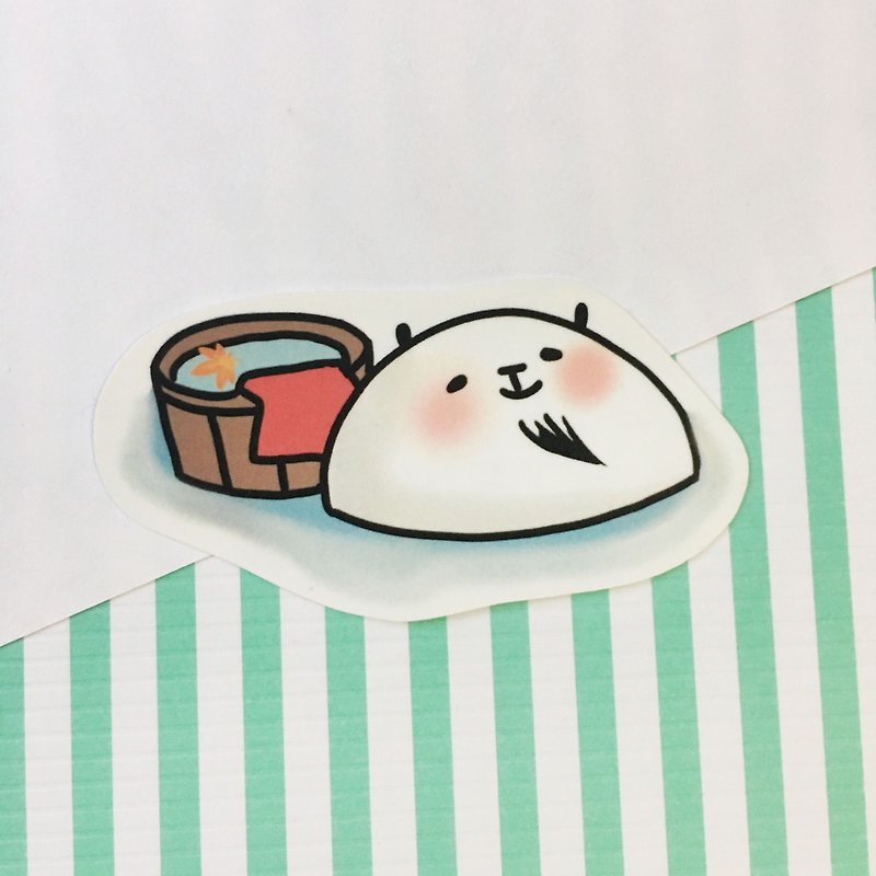 Xiongye waterproof stickers (white) Hot spring section - Stickers - Waterproof Material Multicolor
