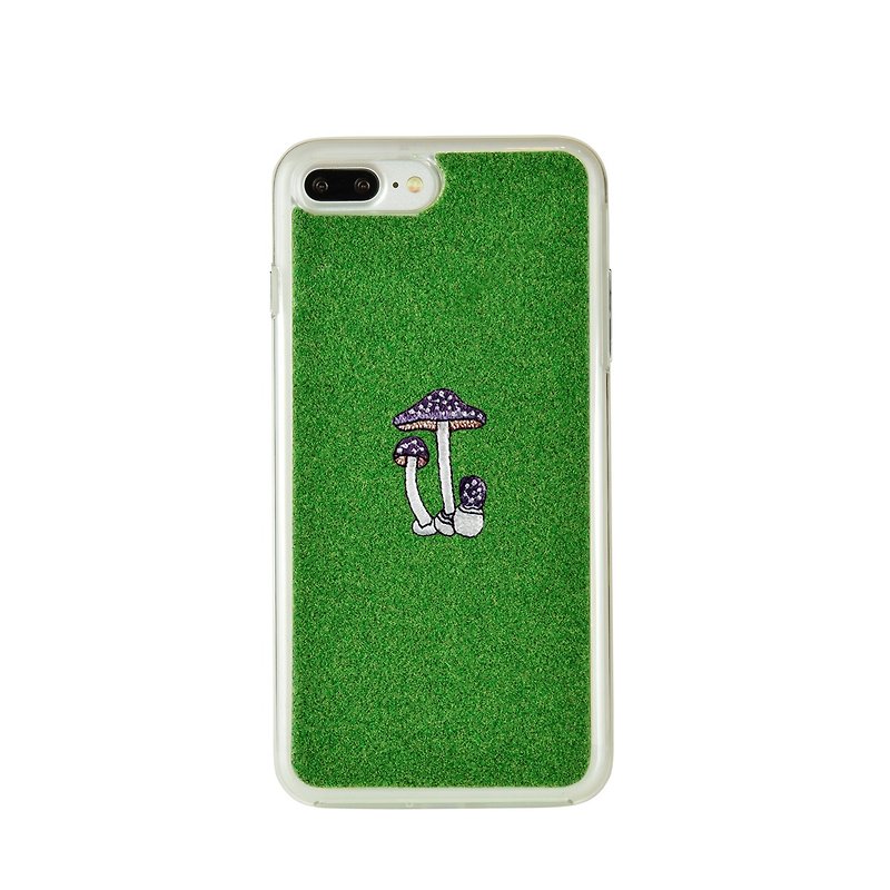 [iPhone7 Plus Case] Shibaful -Mill Ends Park Kyototo Kinoko Purple- for iPhone 7 Plus - Phone Cases - Other Materials Green