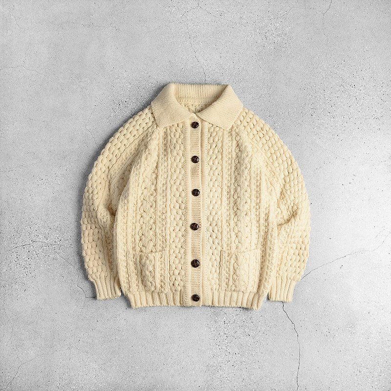 Irish fisherman sweater - สเวตเตอร์ผู้หญิง - ขนแกะ ขาว