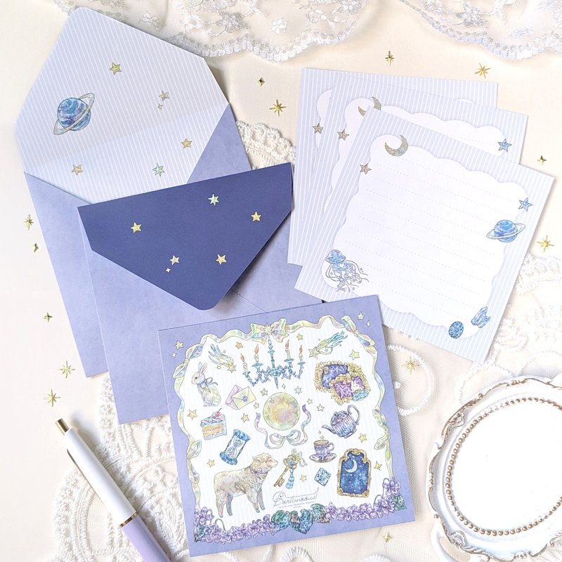 【新作】スクエア封筒・便箋　Le Minuit - 信封/信紙 - 紙 