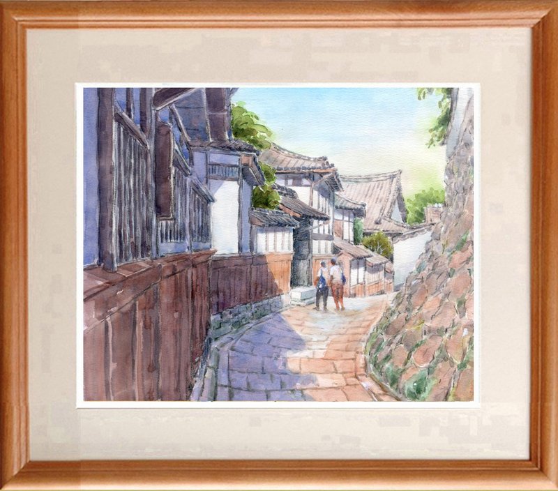 水彩画原画　武家屋敷・臼杵市 - 海報/掛畫/掛布 - 紙 咖啡色