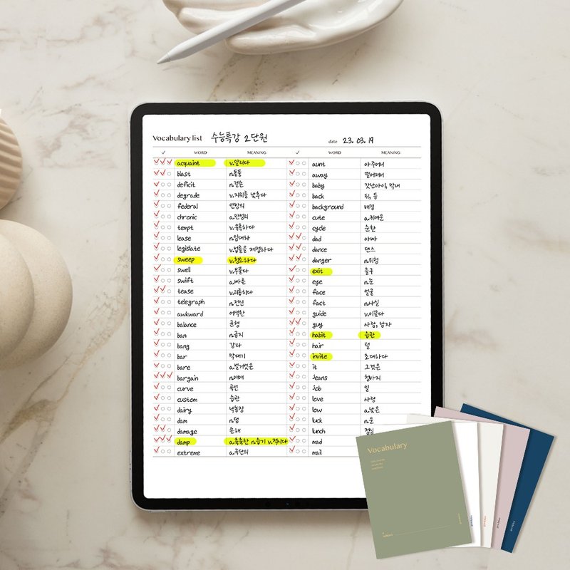 iPad voca notes 英語單詞/單詞本/單詞學習/學習/外語/模板 - 圖文模板設計 - 其他材質 