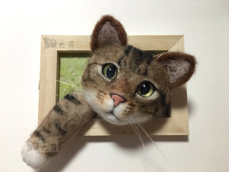 ☆ wool felt cat head Tsai stereoscopic photo frame ☆ - เย็บปัก/ถักทอ/ใยขนแกะ - ขนแกะ หลากหลายสี