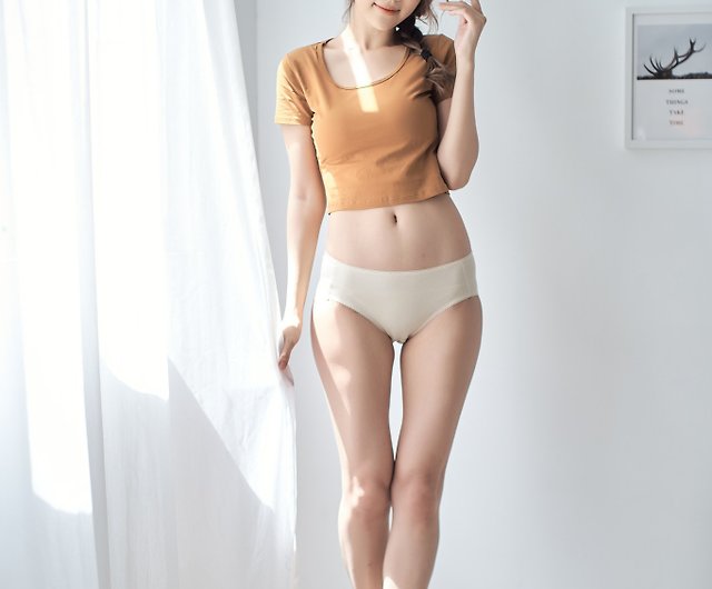 Women's organic cotton mid-waist triangle super elastic underwear