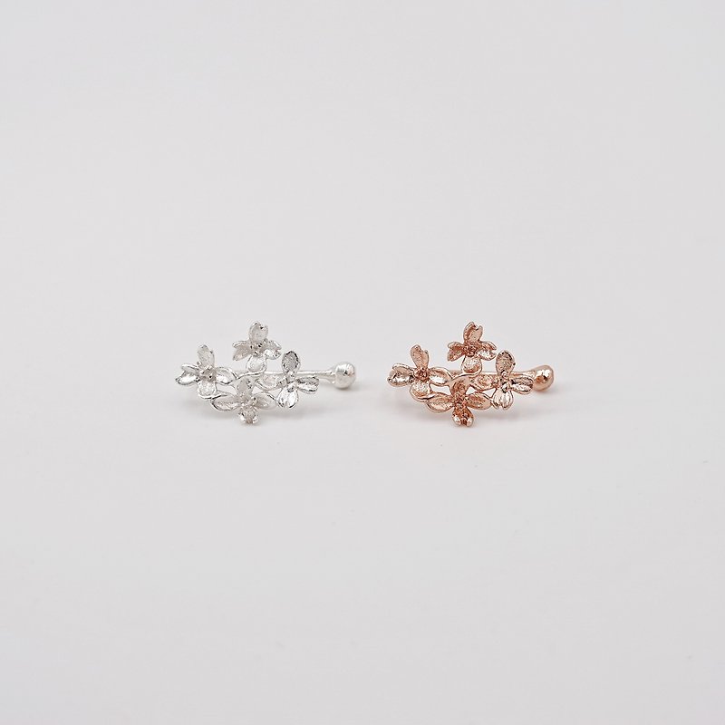 Cherry Blossom | Spring 2021 limited pure silver ear bone clip - ต่างหู - เงินแท้ 
