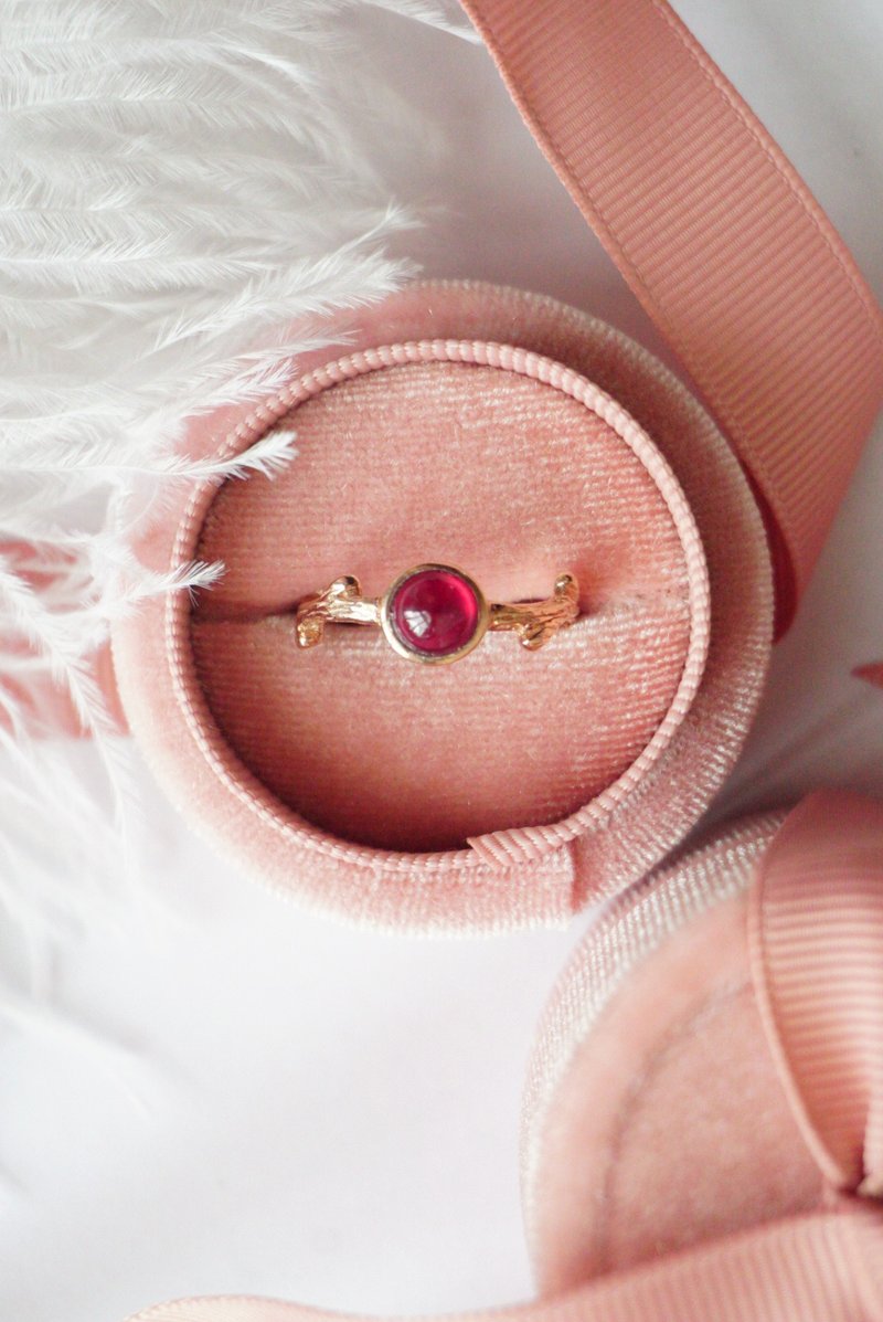 Natural Ruby Silver925 Branch Ring, July Birthstone ring. - 戒指 - 純銀 紅色