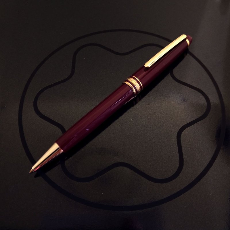 MONTBLANC モンブラン 164 スモールクラスゴールドクリップボールペン｜ジャーマンクラシック ワインレッド - 油性ボールペン - レジン レッド