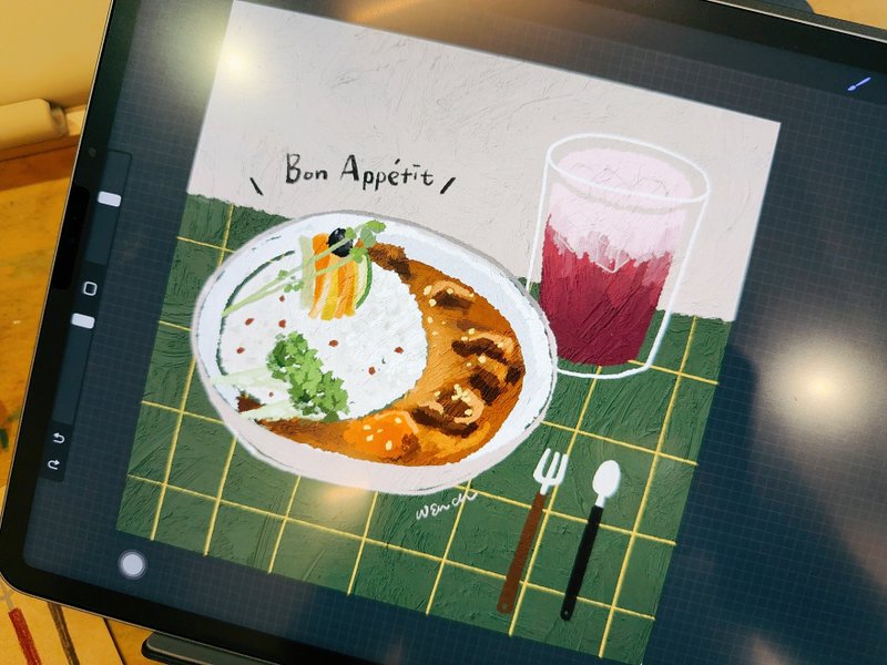 食物插畫 * 厚塗咖哩飯系列 - ipad+procreate實驗室 / 簡v老師 - 插畫/繪畫/寫字 - 其他材質 