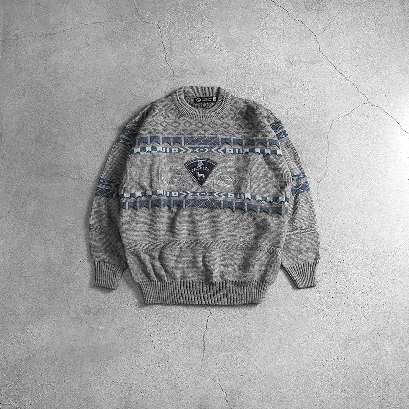 Vintage Sweater - สเวตเตอร์ผู้ชาย - วัสดุอื่นๆ สีเทา