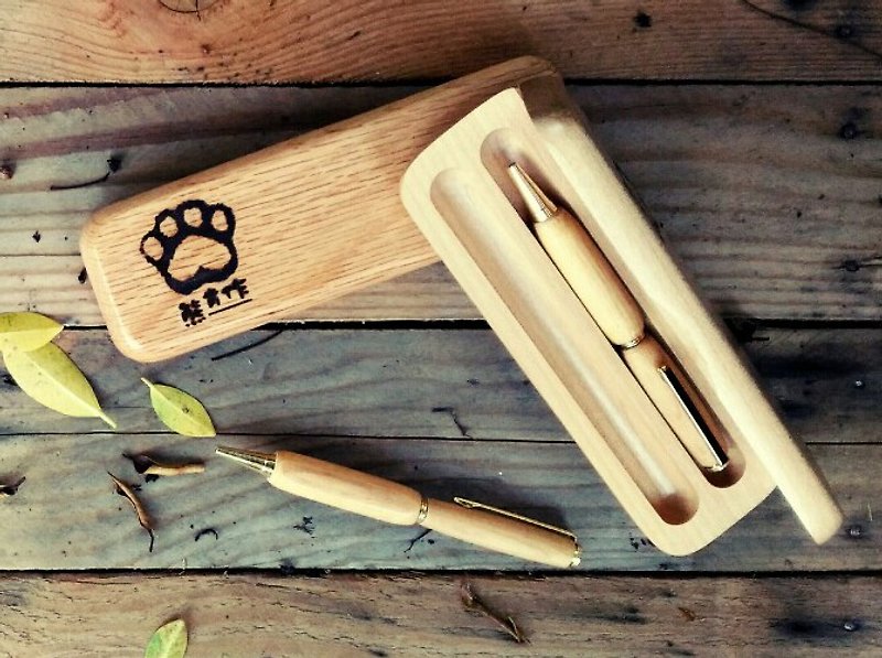【熊肯作木工坊】//客製化// 手作造型筆+筆盒 - 其他書寫用具 - 木頭 咖啡色