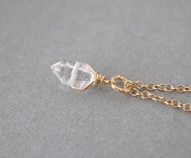 14kgf Herkimer Diamond Necklace [M] - 設計館temtem 項鍊- Pinkoi