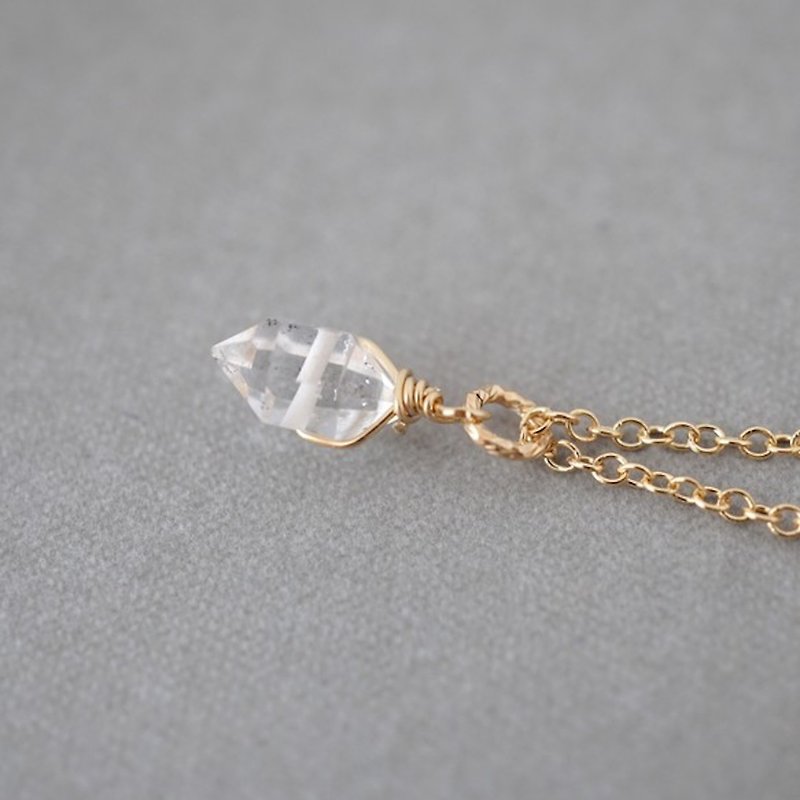 14kgf Herkimer Diamond Necklace 【M】 - 項鍊 - 寶石 透明