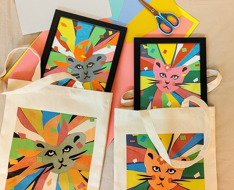 Little lion cotton canvas bag - Messenger Bags & Sling Bags - Cotton & Hemp 